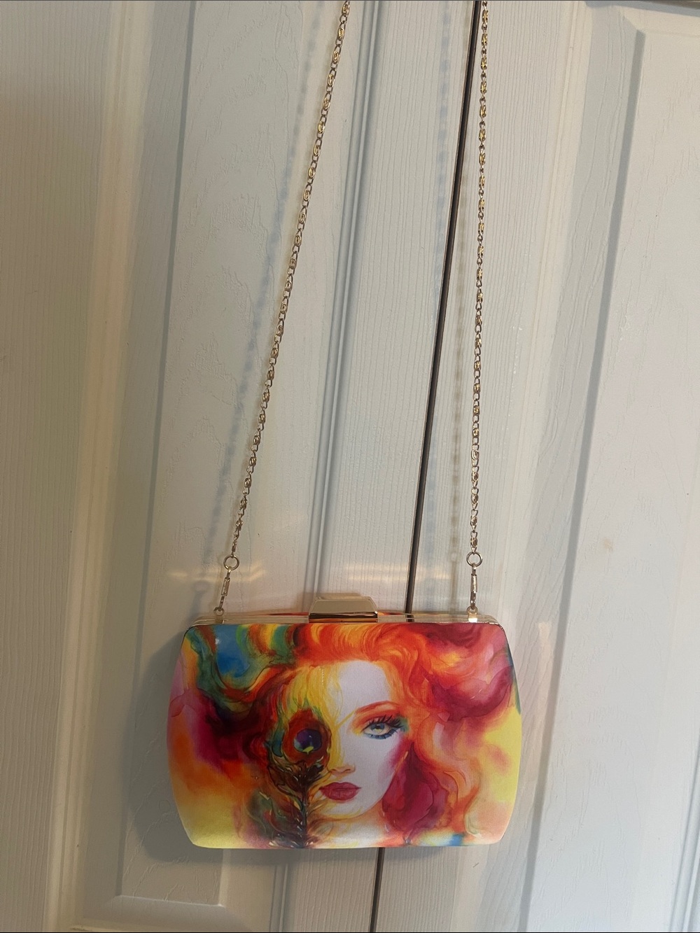 Artist Print Multi-Color Women’s Chain Clutch